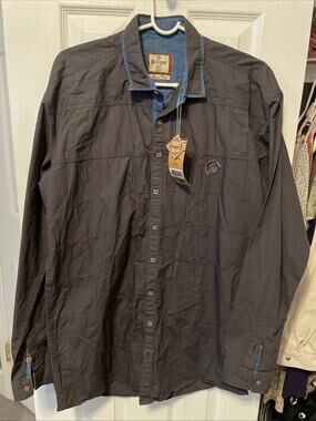 Oxygen Shirt Men's Gray Slim Fit Long Sleeve Button Down Size 2XL NEW WITH TAGS